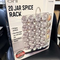 20 Jar Spice Rack Stainless Steel 