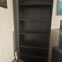 Tall Black Wooden IKEA Bookshelf 