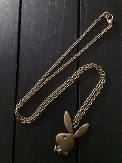 20” Brass Ox Necklace with Playboy Bunny Pendant (Free Gift with this item! pictured last)