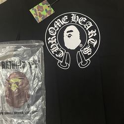 Bape X chrome heart T shirt M