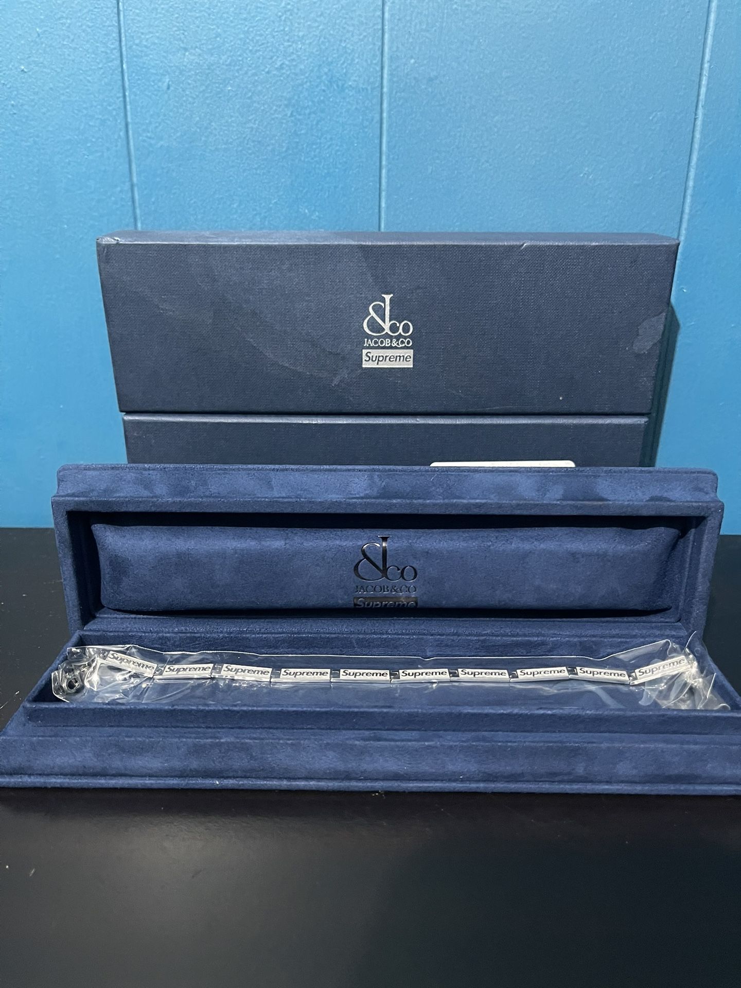 Supreme Jacob & Co Box Logo Link Bracelet 