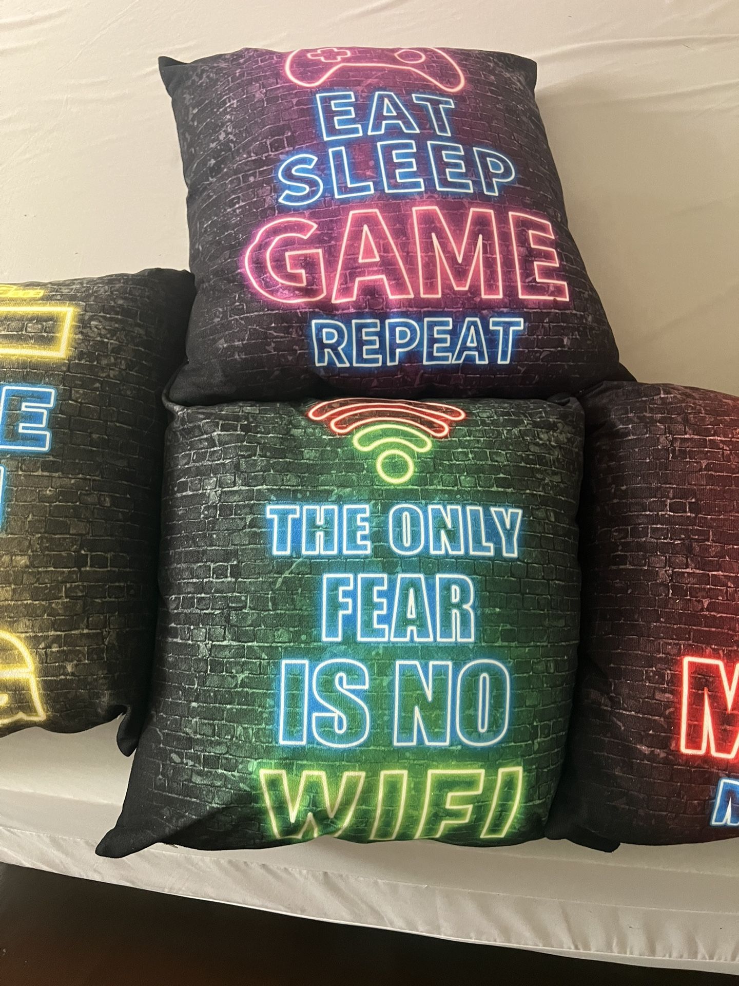 4 Gaming Themed Decorative Pillows