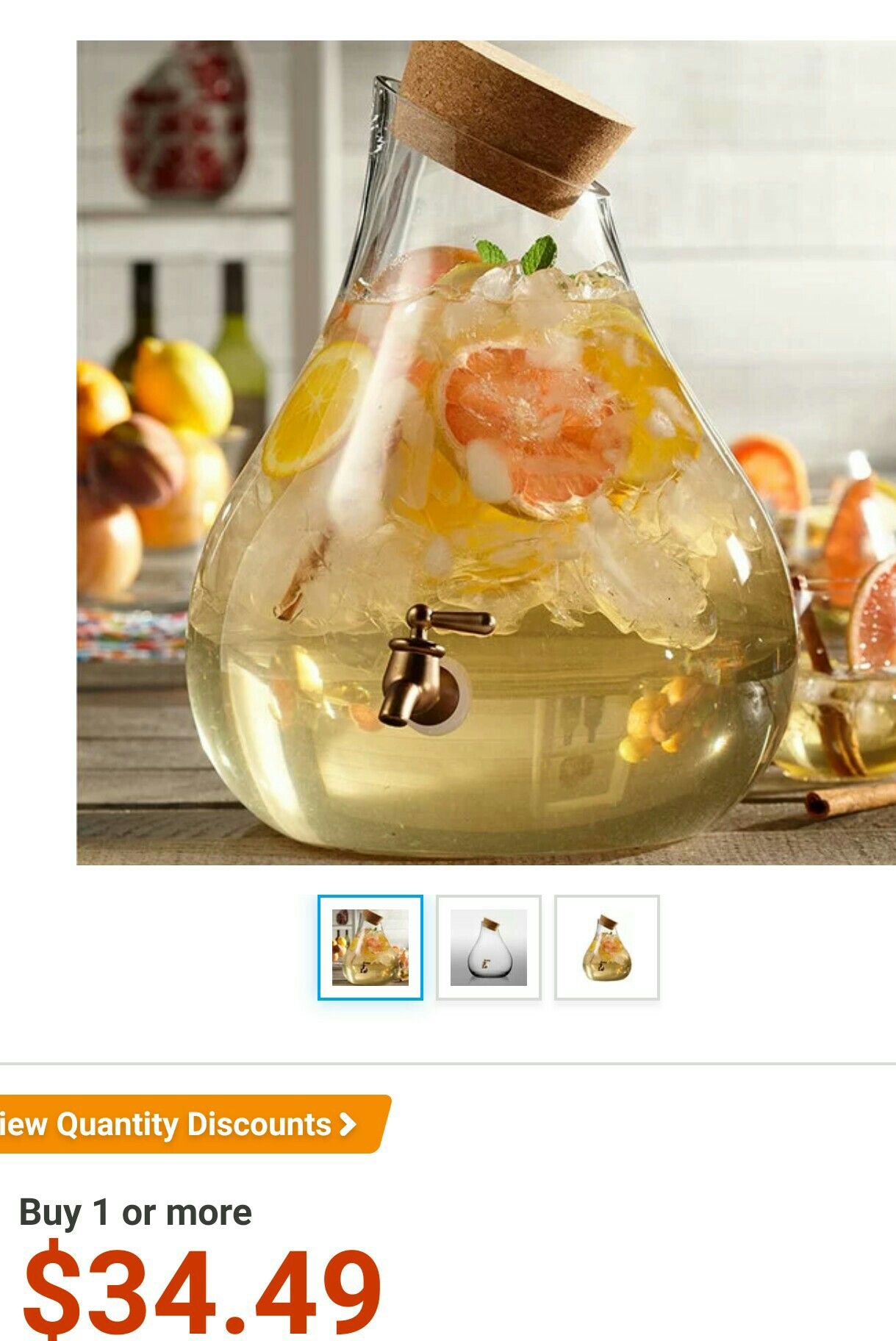 Drink dispenser glass teardrop