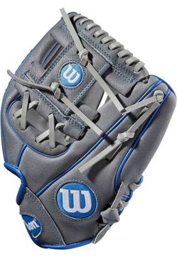 Brand New Wilson A450 10 3/4 inch Youth Infield Baseball Glove Gray Blue Youth Kids Size 10.75"