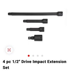 Snap On 4 Piece 1/2in Impact Extension Set 