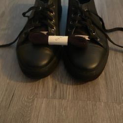 Gucci New Black Leather Low Top Sneakers Size 9