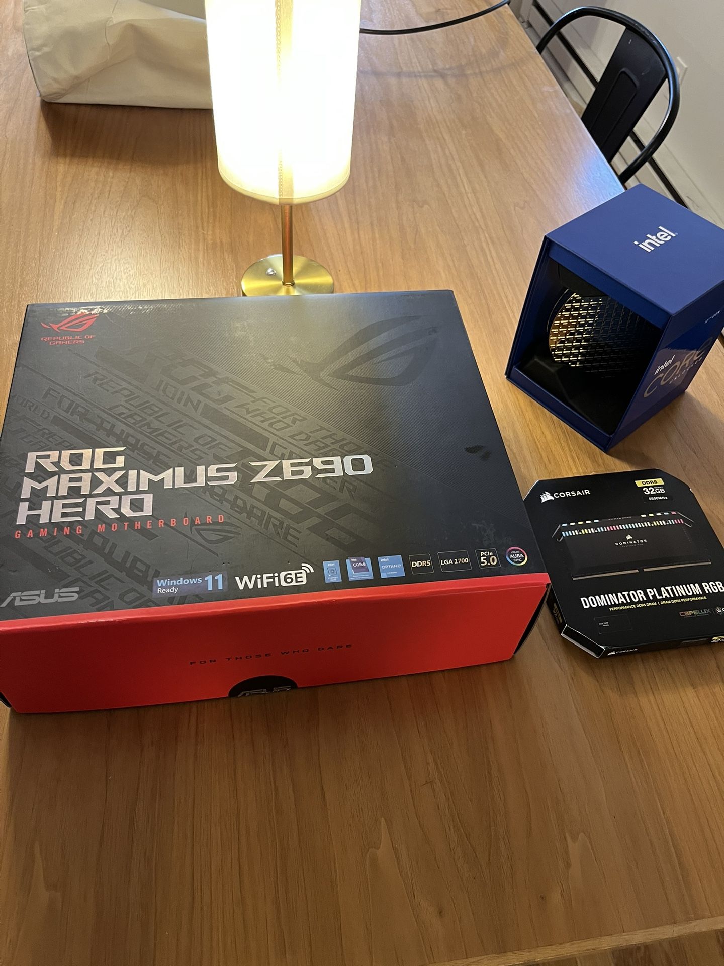 PC Parts (Separately Or Bundled): Intel i9 12900k CPU, Asus ROG Maximus Z690 Hero Motherboard, 32 GB Corsair Dominator DDR5 Ram