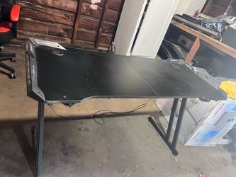 Gaming desk with LED lights