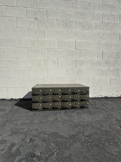 Vintage Equipto 18-Drawer Industrial Metal Cabinet