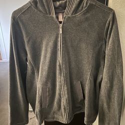 Grey Hooded Zip Jacket