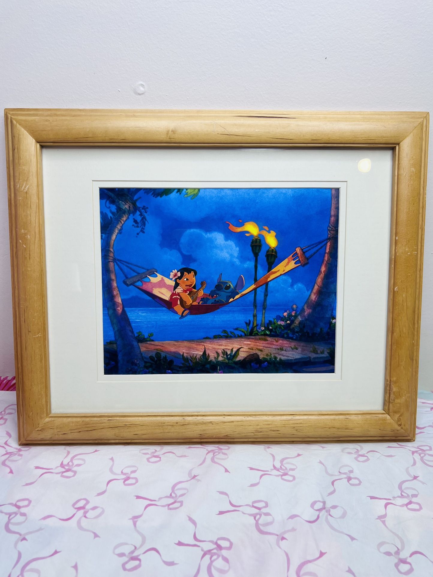Lilo & Stitch On Hammock Disney Movie Framed Lithograph