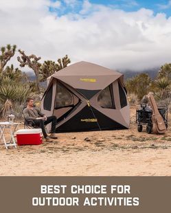 C221 $140 FanttikOutdoor Alpha C4 Ultra Camping Tent 4 Person Pop Up Instant Cabin Setup in 60 Seconds Portable Hub Tent with Rainfly & Windproof for