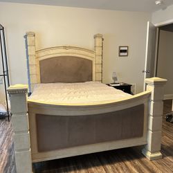 Real wood queen sized bed