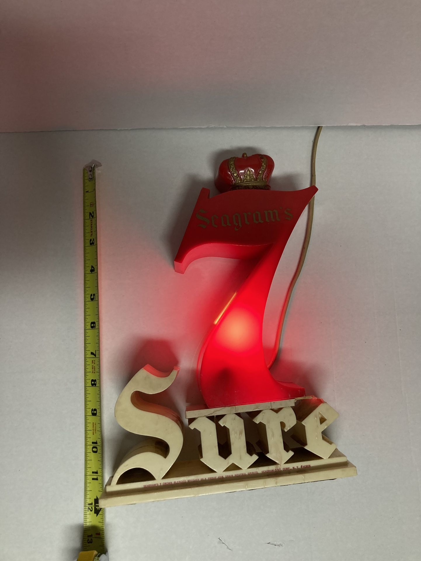 Alcohol Seagrams 7 Light Vintage For Bar
