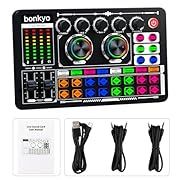 Audio Mixer, F999 Live Sound Card With Dj Mixer For Streaming/Podcasting/Gaming, Professional Studio Equipment