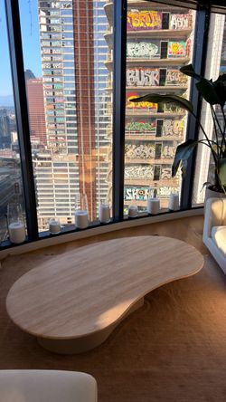 Travertine Coffee Table – White Travertine | Like New