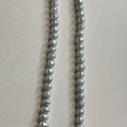 Gray Pearl Necklace with 14k Gold Clasp