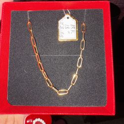 18k Solid Gold Paper Clip Chain 