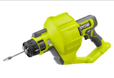 RYOBI ONE+ 18V Cordless Drain Auger 25 ft Cable Auto Feed/Retract Cable LED