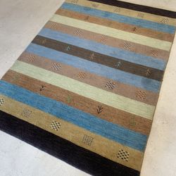 4x6 Handmade Wool Gabbeh Rug 