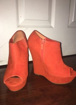Brand New Never worn Orange wedges REDUCED!!