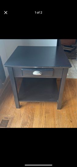 Black Wood Nightstand