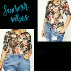 Floral Mesh Bodysuit 