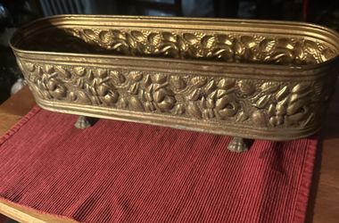 Footed Vintage Brass Planter