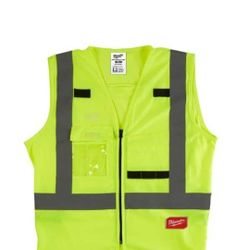 Milwaukee Small/Medium Yellow Class 2 High Visibility Safety Vest with 10 Pockets