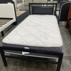 Frame Twin Size Bed And Mattress 