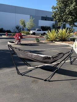 New 2 in 1 Hammock / Chair with Stand Outdoor Patio Swing Chair Camping Portable Heavy