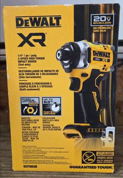 Dewalt 20v Max XR Impact Driver Dcf860, Brand New!