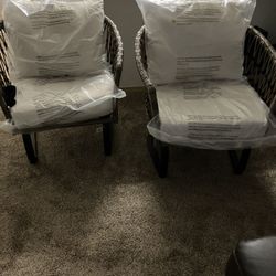 Set Of 2 Avery Station Woven Chairs W/Cushion(See & Click On Pictures. New Never Been Used 