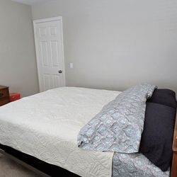Vintage Bedroom Set – Dresser with Mirror + Full Bed Frame