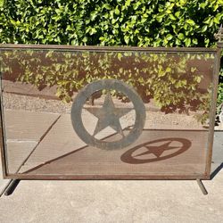 Custom Made Texas Lone Star Fireplace Screen