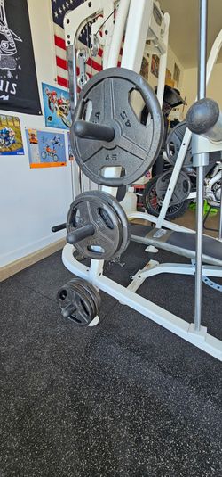 TSA Weight Plates with Olympic Bar & Curl Bar