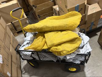 Heavy Duty Utility Garden Wagon Cart - Mesh Steel with Big Wheels