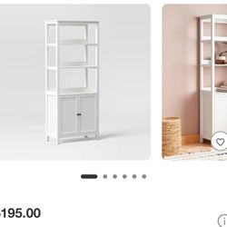 72" Bookcase Open Top with Storage Traditional and Classic White - Room Essentials