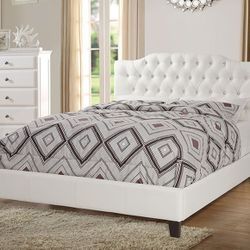 Brand New White Tufted Queen Size Bed Frame