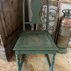 Antique Kids Rocking chair Vintage Green 