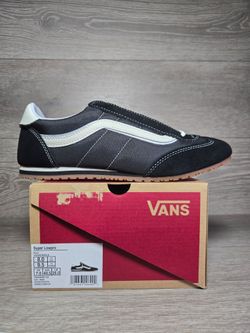 Vans Super Lowpro Shoes Black White Mens Size 8 / Womens 9.5 New In Box