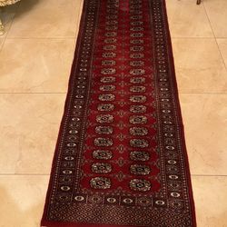 PAKISTAN BOKARAH HAND KNOTTED WOOL 32x99