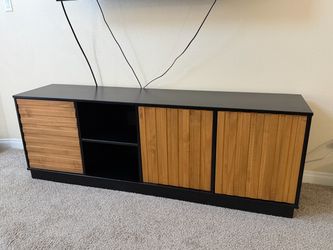 Media Console black/chestnut wood 70inch