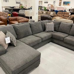 Dark Gray Luxury Sectional Couch With Chaise Set ⭐$39 Down Payment with Financing ⭐ 90 Days same as cash