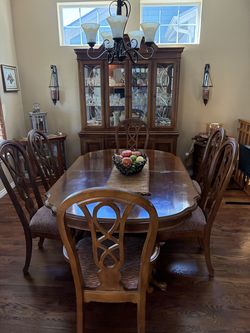 Alexander Julian dining room table and hutch