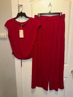 Brand new with tags BTFBM Summer Outfits For Women Ribbed Sleeveless Tank Top Wide Leg Pant 2 Piece Set size large