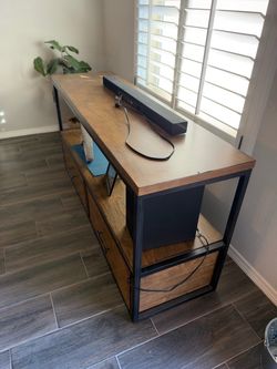 Industrial Wood and Metal TV Console