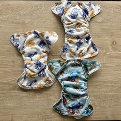 GroVia Lot 3 Newborn Cloth Diapers AIO