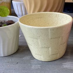 US Pottery Stair Speckle Flower Pot Vintage Planter USA California Jardiniere MCM USA Bauer