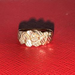 14k Gold Nugget Ring 